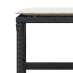 Tabourets de jardin et coussins lot de 4 noir 41x41x36 cm rotin – Image 6
