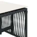 Tabourets de jardin et coussins lot de 4 noir 41x41x36 cm rotin – Image 7