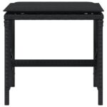 Tabourets de jardin et coussins lot de 4 noir 41x41x36 cm rotin – Image 3