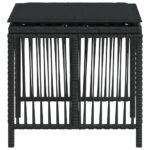 Tabourets de jardin et coussins lot de 4 noir 41x41x36 cm rotin – Image 4