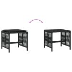 Tabourets de jardin et coussins lot de 4 noir 41x41x36 cm rotin – Image 5