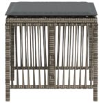 Tabourets de jardin et coussins lot de 4 gris 41x41x36 cm rotin – Image 4