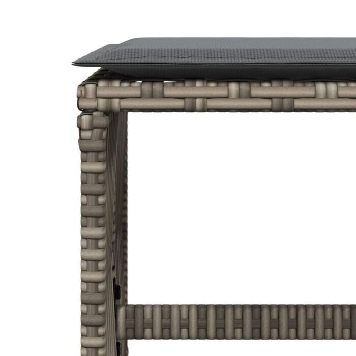 Tabourets de jardin et coussins lot de 4 gris 41x41x36 cm rotin – Image 6