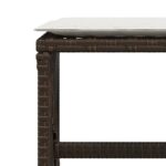 Tabourets de jardin et coussins lot de 4 marron résine tressée – Image 6