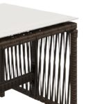 Tabourets de jardin et coussins lot de 4 marron résine tressée – Image 7