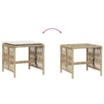 Tabourets de jardin et coussins lot de 4 beige 41x41x36cm rotin – Image 5