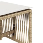 Tabourets de jardin et coussins lot de 4 beige 41x41x36cm rotin – Image 7