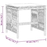 Tabourets de jardin et coussins lot de 4 beige 41x41x36cm rotin – Image 9