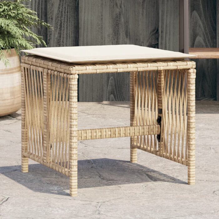 VXL8721012236332_m_en_hd_1.jpg Tabourets de jardin et coussins lot de 4 beige 41x41x36cm rotin – Image 1