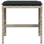 Tabourets de jardin et coussins lot de 4 gris clair 41x41x36 cm – Image 3