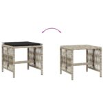 Tabourets de jardin et coussins lot de 4 gris clair 41x41x36 cm – Image 5