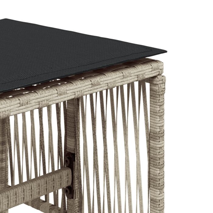 Tabourets de jardin et coussins lot de 4 gris clair 41x41x36 cm – Image 7