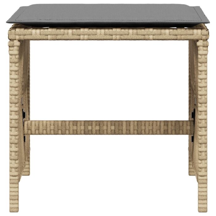 Tabourets jardin et coussins lot de 4 mélange beige 41x41x36 cm – Image 3