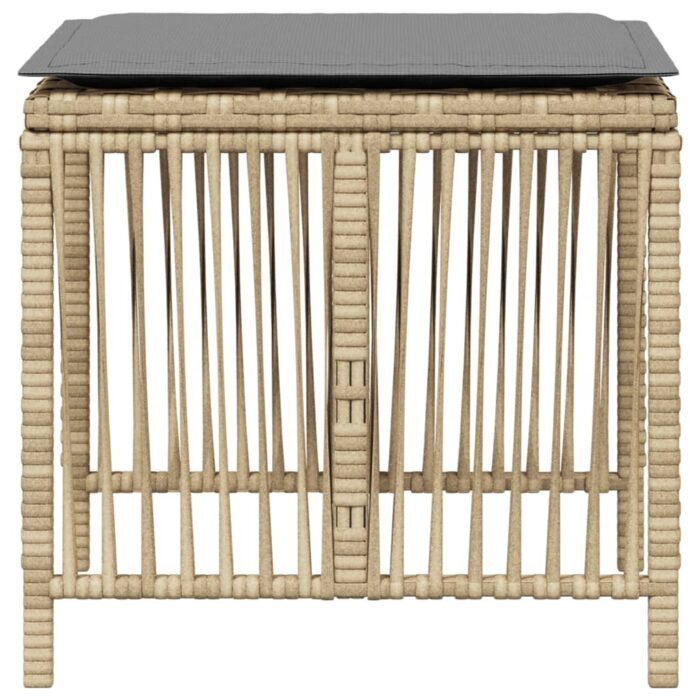 Tabourets jardin et coussins lot de 4 mélange beige 41x41x36 cm – Image 4