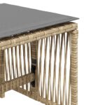 Tabourets jardin et coussins lot de 4 mélange beige 41x41x36 cm – Image 7
