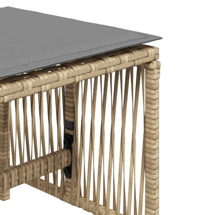 Tabourets jardin et coussins lot de 4 mélange beige 41x41x36 cm – Image 7
