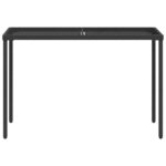 Table de jardin dessus en verre noir 115x54x74cm résine tressée – Image 2