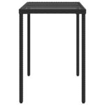 Table de jardin dessus en verre noir 115x54x74cm résine tressée – Image 3
