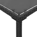 Table de jardin dessus en verre noir 115x54x74cm résine tressée – Image 6