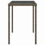Table de jardin dessus en verre gris 115x54x74cm résine tressée – Image 3