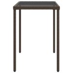 Table de jardin dessus en verre marron 115x54x74 cm poly rotin – Image 3