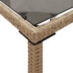 Table de jardin dessus en verre beige 115x54x74 cm poly rotin – Image 6