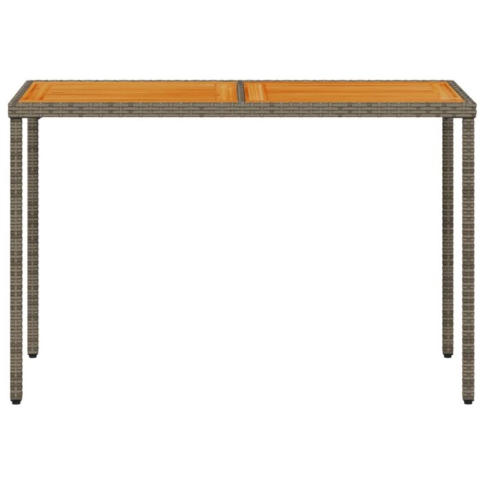 Table de jardin avec dessus en bois d'acacia gris 115x54x74 cm – Image 2