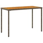 Table de jardin avec dessus en bois d'acacia gris 115x54x74 cm – Image 4