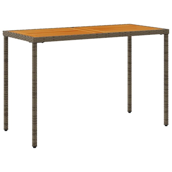 Table de jardin avec dessus en bois d'acacia gris 115x54x74 cm – Image 4