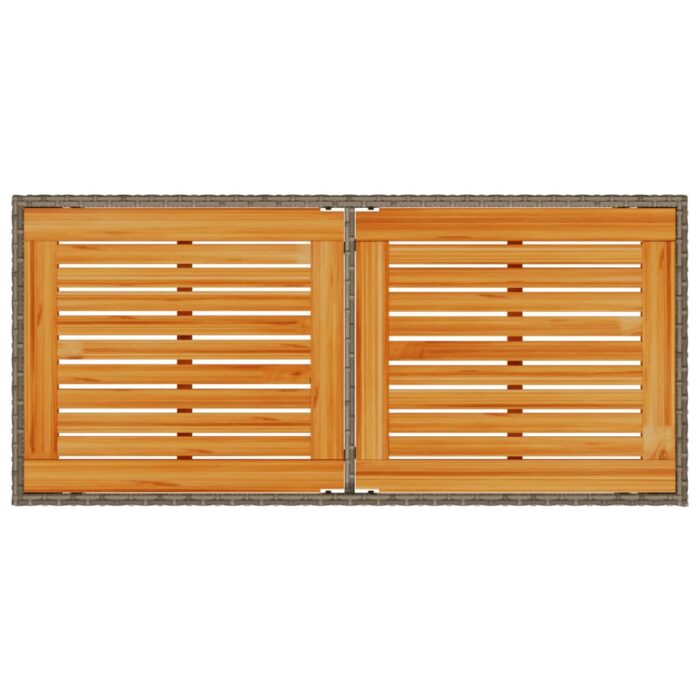 Table de jardin avec dessus en bois d'acacia gris 115x54x74 cm – Image 5