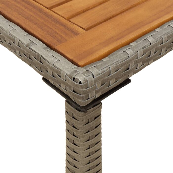 Table de jardin avec dessus en bois d'acacia gris 115x54x74 cm – Image 6