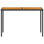 Table de jardin avec dessus en bois d'acacia noir 115x54x74 cm – Image 2