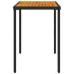 Table de jardin avec dessus en bois d'acacia noir 115x54x74 cm – Image 3