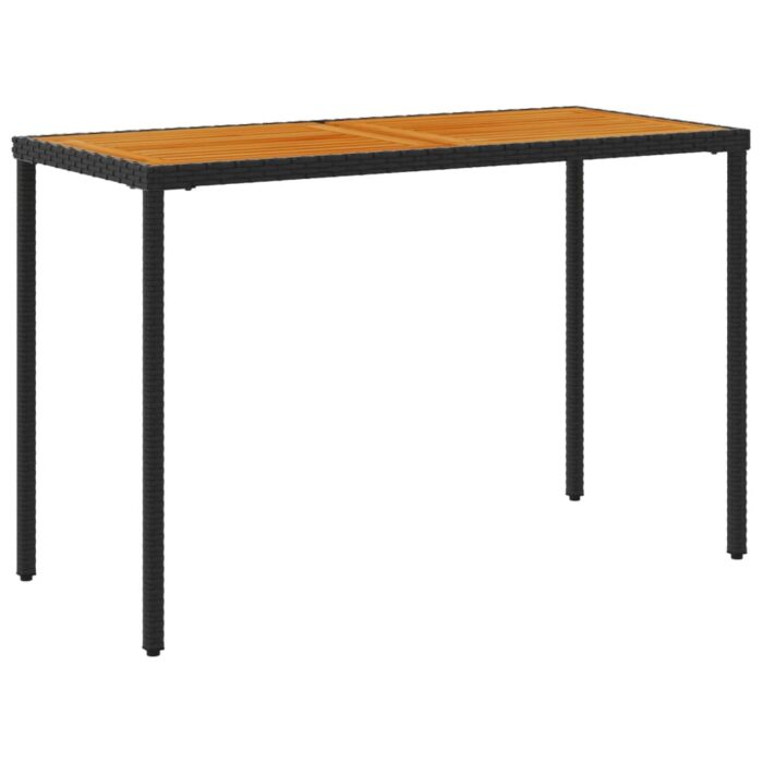 Table de jardin avec dessus en bois d'acacia noir 115x54x74 cm – Image 4