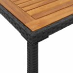 Table de jardin avec dessus en bois d'acacia noir 115x54x74 cm – Image 6