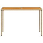 Table de jardin avec dessus en bois d'acacia beige 115x54x74 cm – Image 2