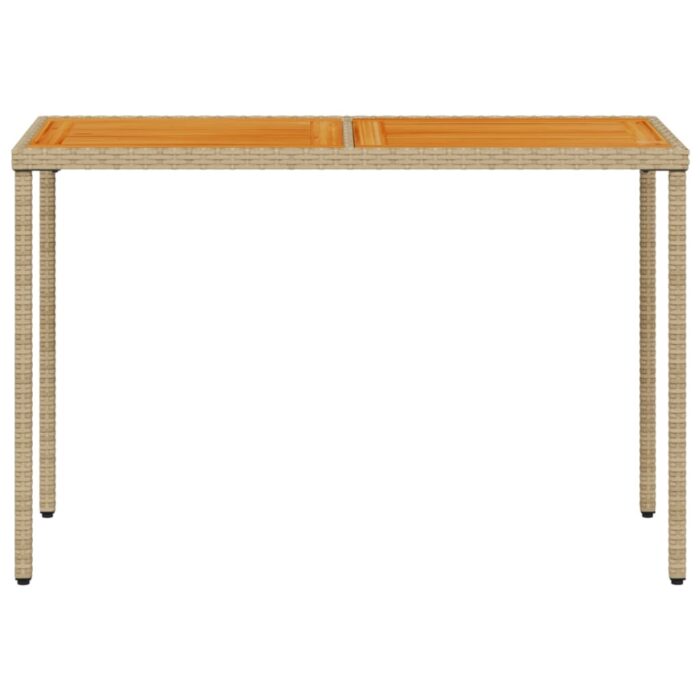 Table de jardin avec dessus en bois d'acacia beige 115x54x74 cm – Image 2