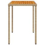 Table de jardin avec dessus en bois d'acacia beige 115x54x74 cm – Image 3