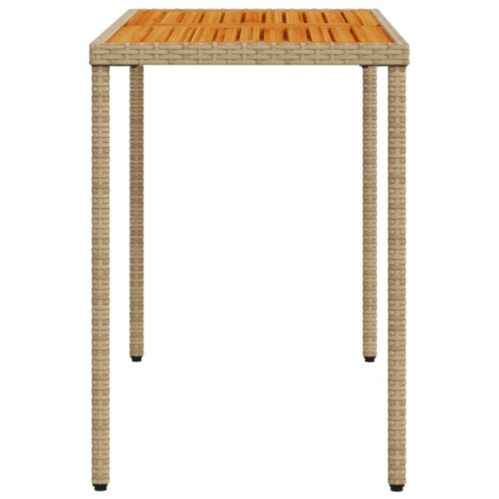Table de jardin avec dessus en bois d'acacia beige 115x54x74 cm – Image 3