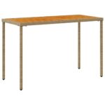 Table de jardin avec dessus en bois d'acacia beige 115x54x74 cm – Image 4