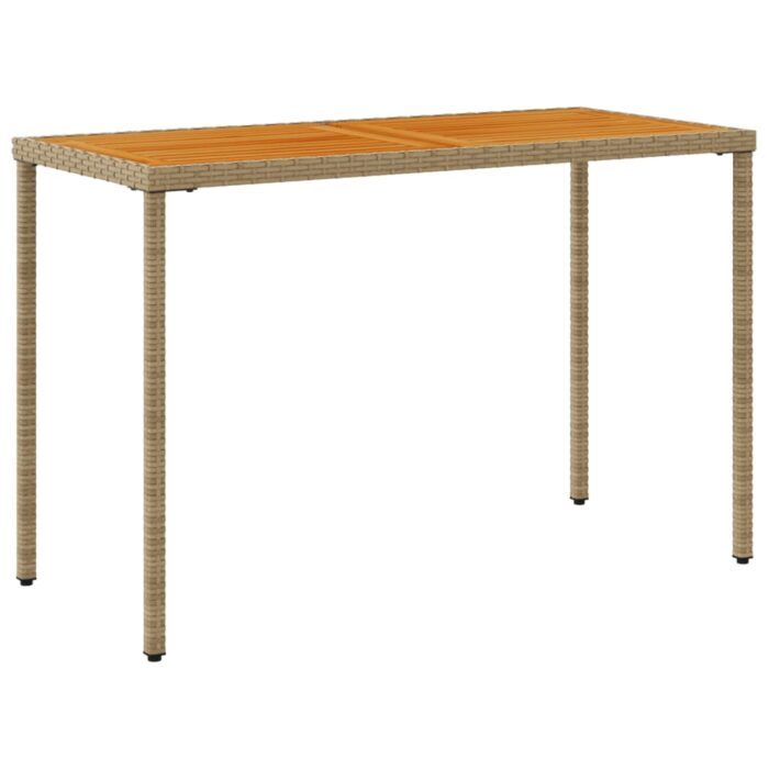 Table de jardin avec dessus en bois d'acacia beige 115x54x74 cm – Image 4