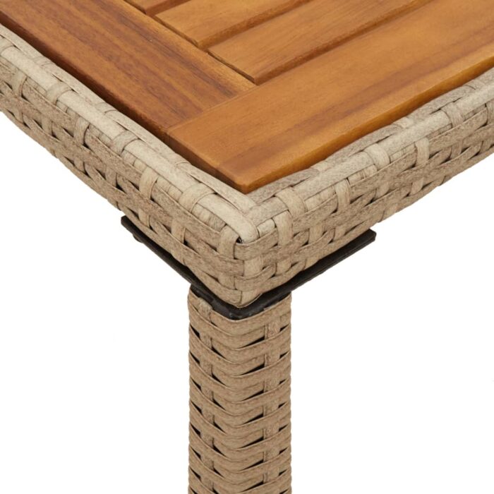 Table de jardin avec dessus en bois d'acacia beige 115x54x74 cm – Image 6