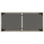 Table de jardin dessus en verre gris clair 115x54x74 cm rotin – Image 5