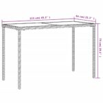 Table de jardin dessus en verre gris clair 115x54x74 cm rotin – Image 8