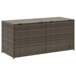 Boîte de rangement de jardin gris 283L résine tressée – Image 4