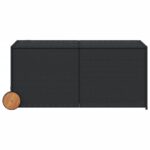 Boîte de rangement de jardin et roues noir 283L résine tressée – Image 2