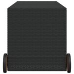 Boîte de rangement de jardin et roues noir 283L résine tressée – Image 3