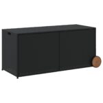 Boîte de rangement de jardin et roues noir 283L résine tressée – Image 4