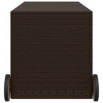 Boîte de rangement de jardin et roues marron 283L poly rotin – Image 3