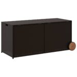 Boîte de rangement de jardin et roues marron 283L poly rotin – Image 4